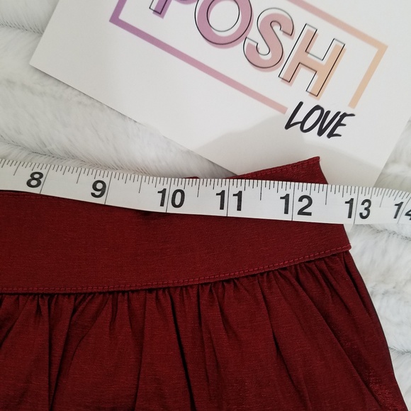 SOCIALITE Deep Christmas red shimmery skirt Small party holiday formal - Picture 3 of 6